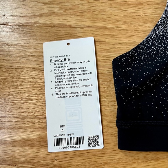 New Lululemon Energy Bra- rare speckled ombré - size 4 - Picture 6 of 10